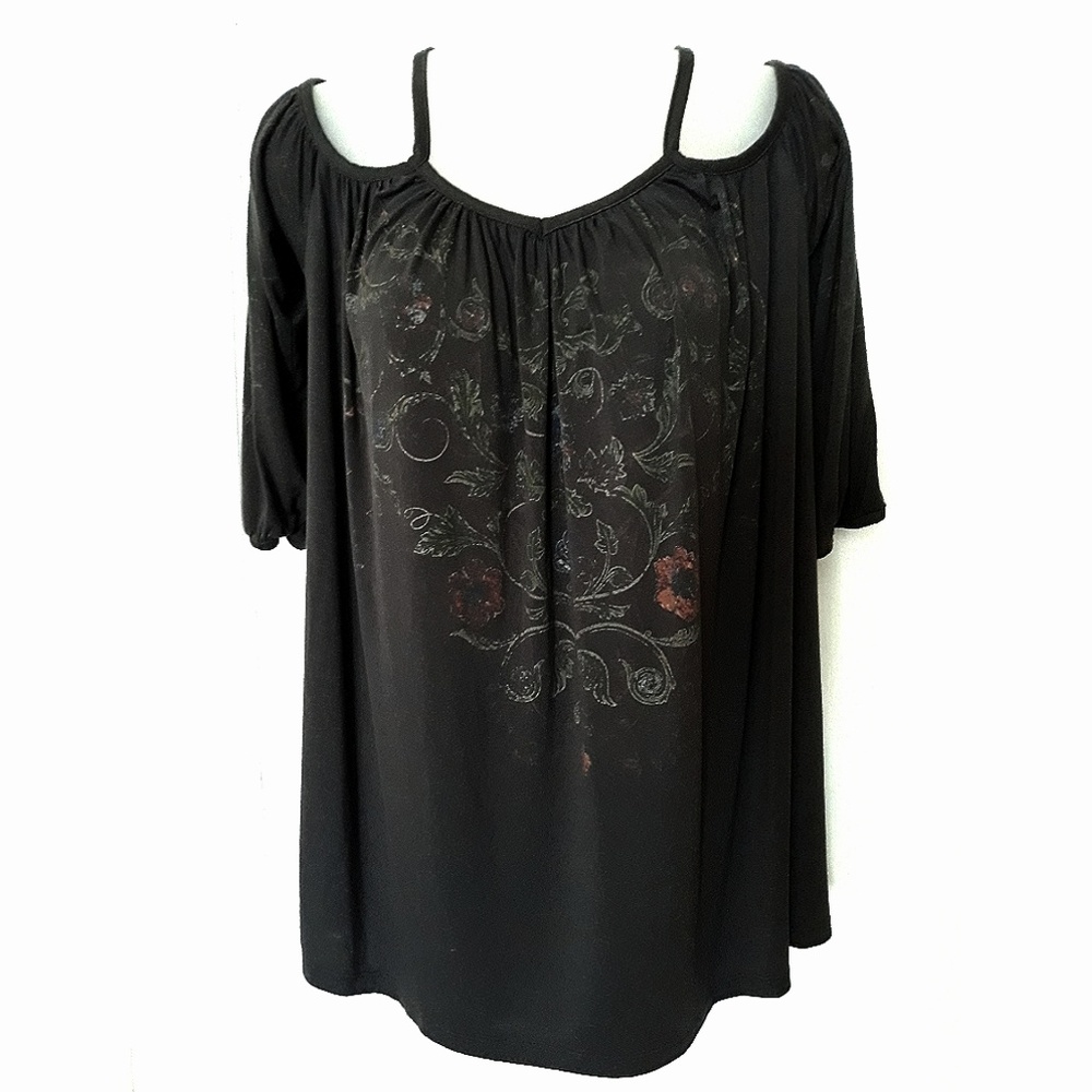 Maurice's | Cold Shoulder Vintage Print Top